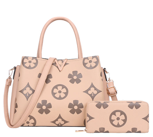 Floral Print Wallet and Tote Set