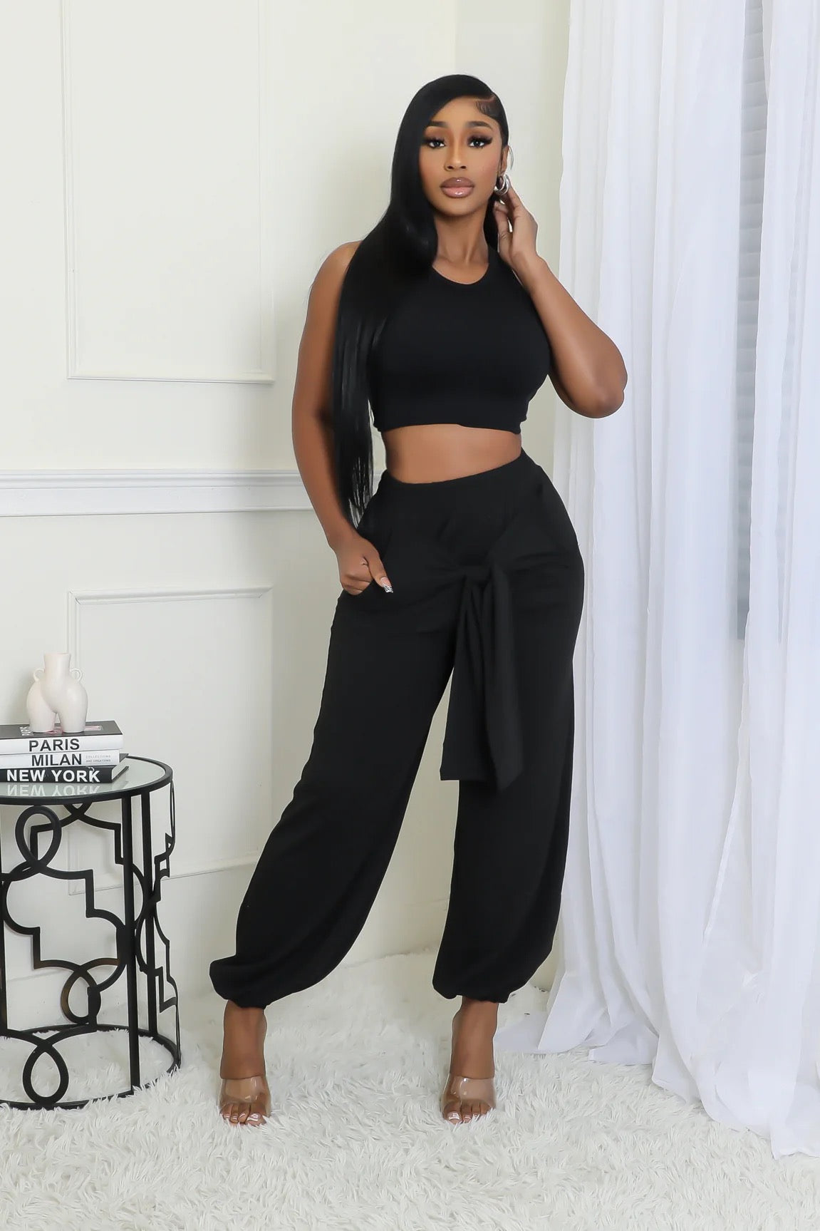 High-Waisted Stretch Pants