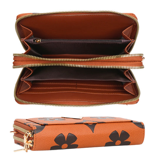 Floral Print Crossbody and Wallet Combo