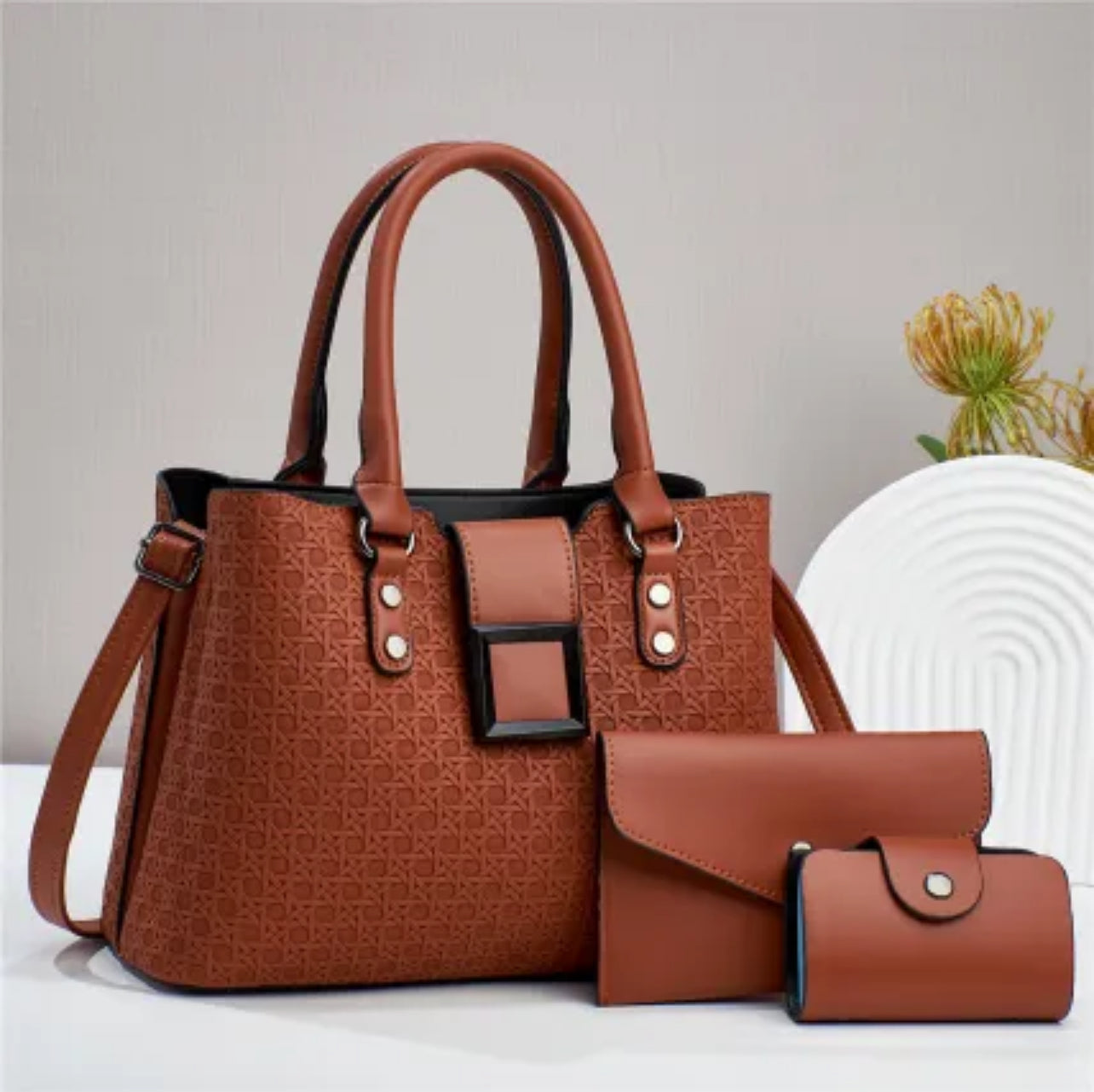 3-Piece First Lady Textured Bag