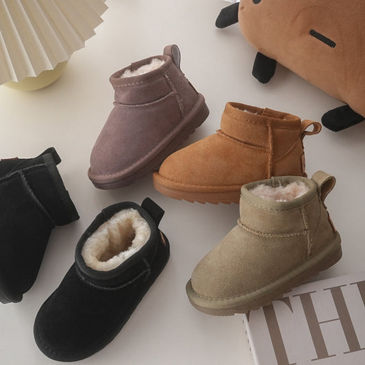 Children's Fashion Simple Solid Color High-top Snow Boots