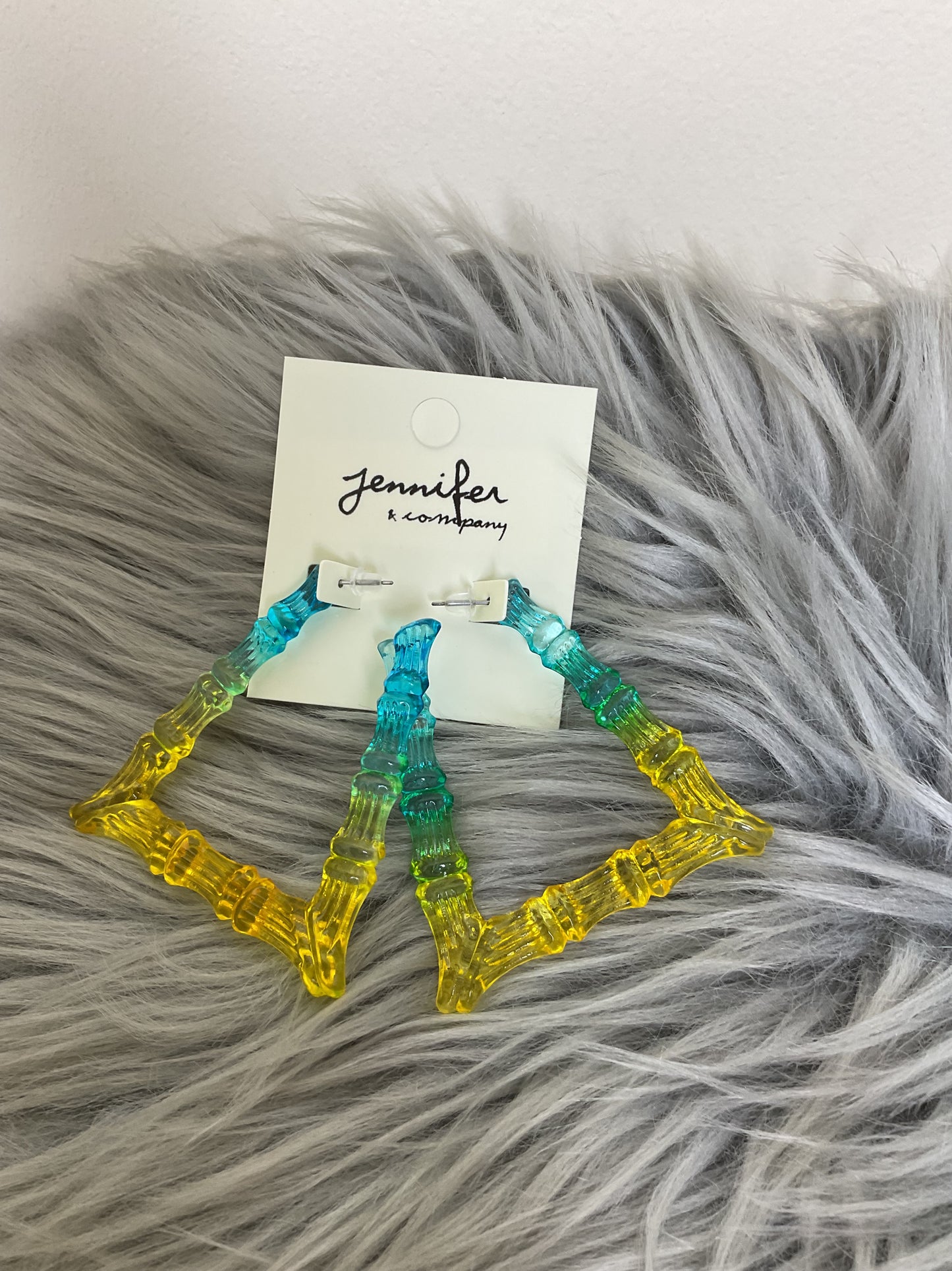 Ombré Colored Triangle Earrings