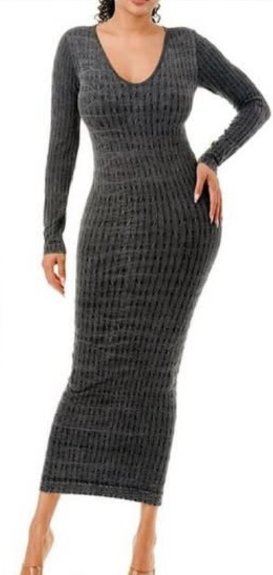 Longe Sleeve Faded Dress