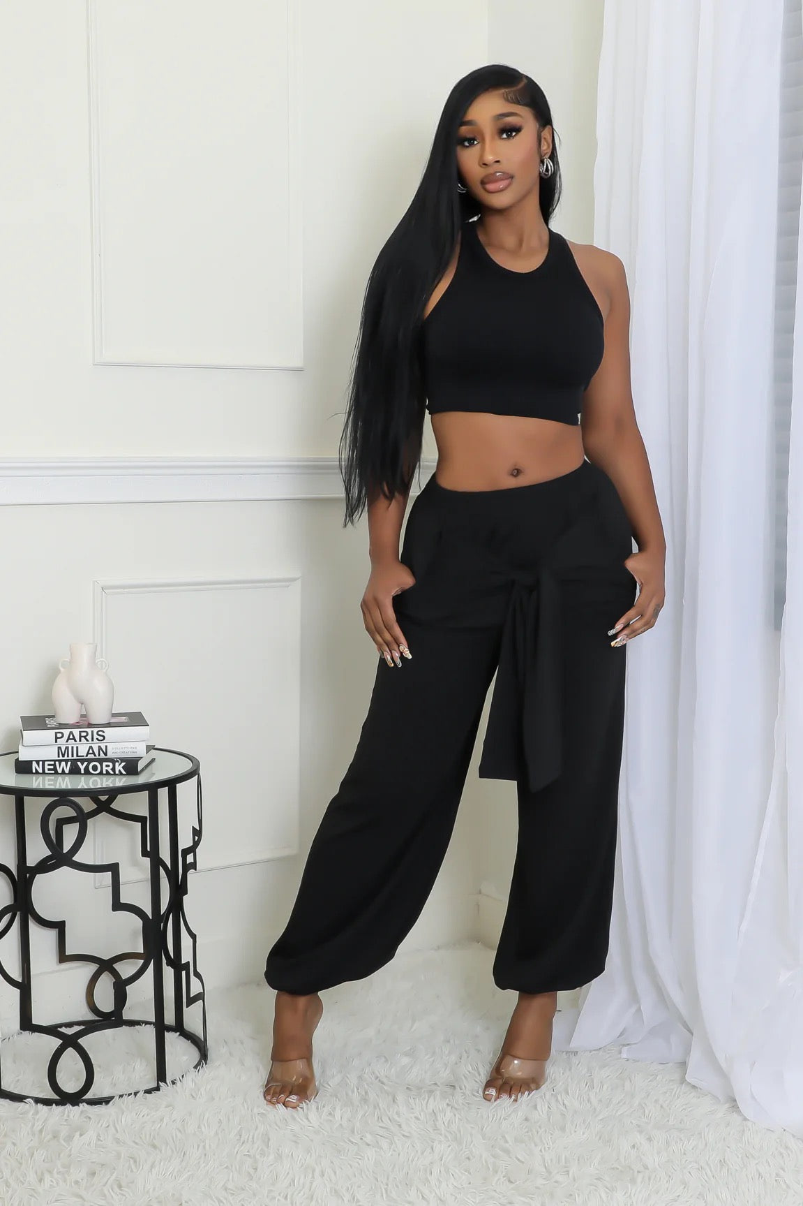 High-Waisted Stretch Pants