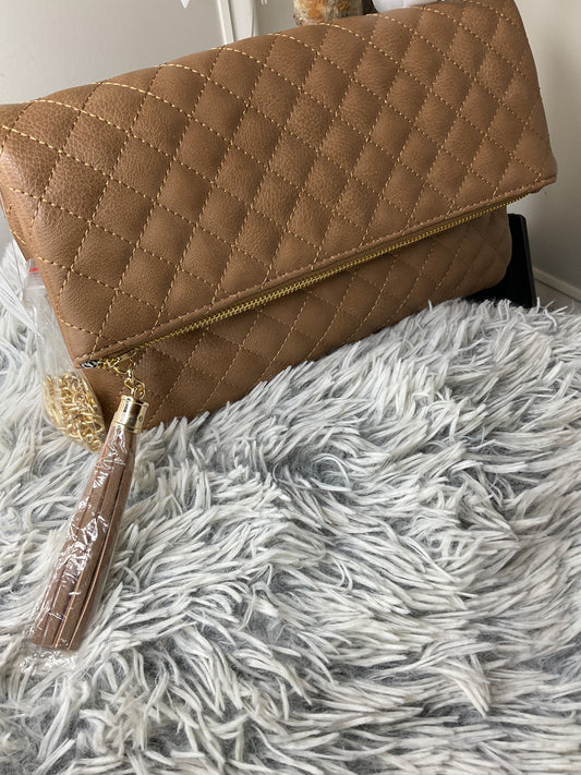 Quilted Leather Clutch/Crossbody