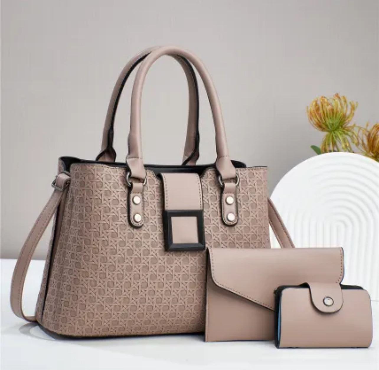 3-Piece First Lady Textured Bag
