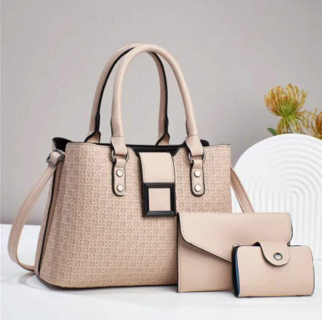3-Piece First Lady Textured Bag