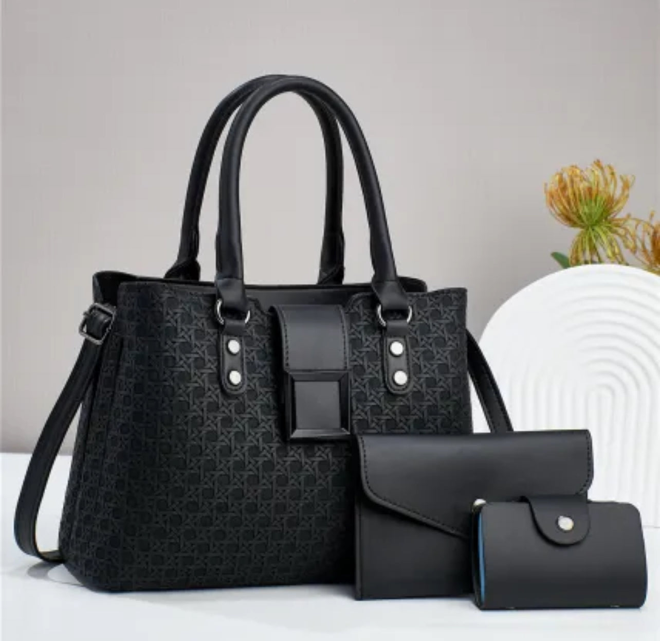 3-Piece First Lady Textured Bag