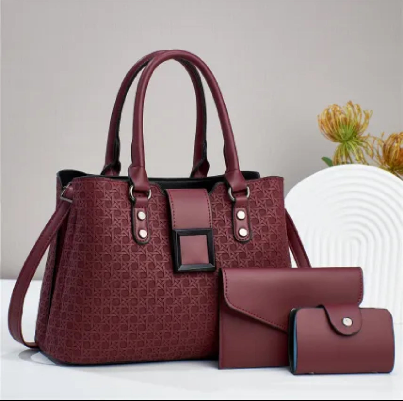 3-Piece First Lady Textured Bag
