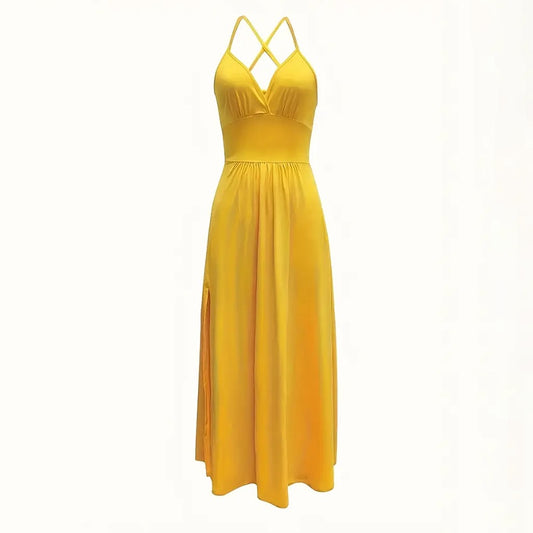 Deep V Neck Maxi Dress