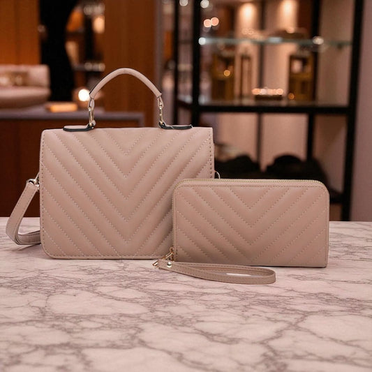 Satchel Bag With Wallet Set