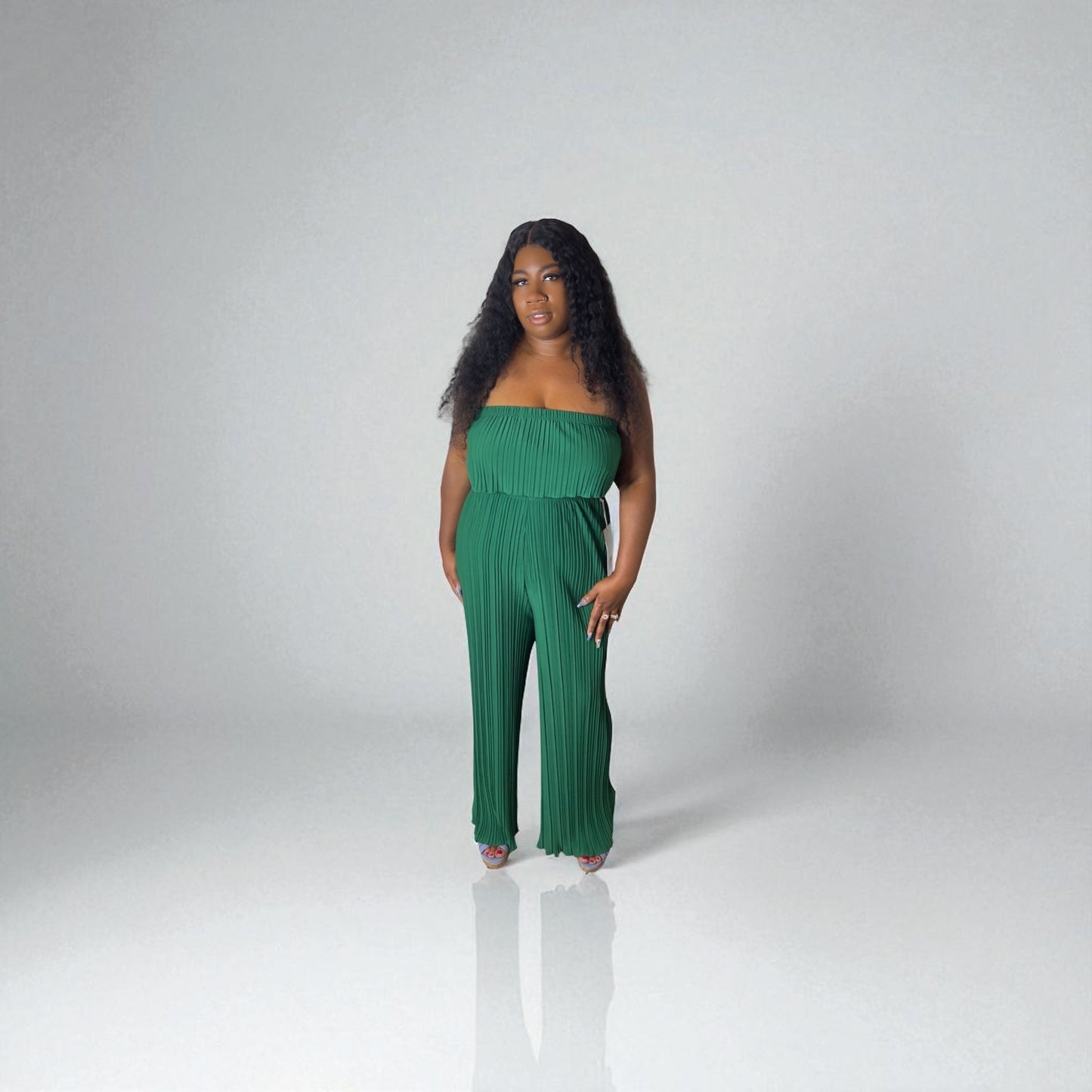 Sleeveless Pleated Jumpsuit