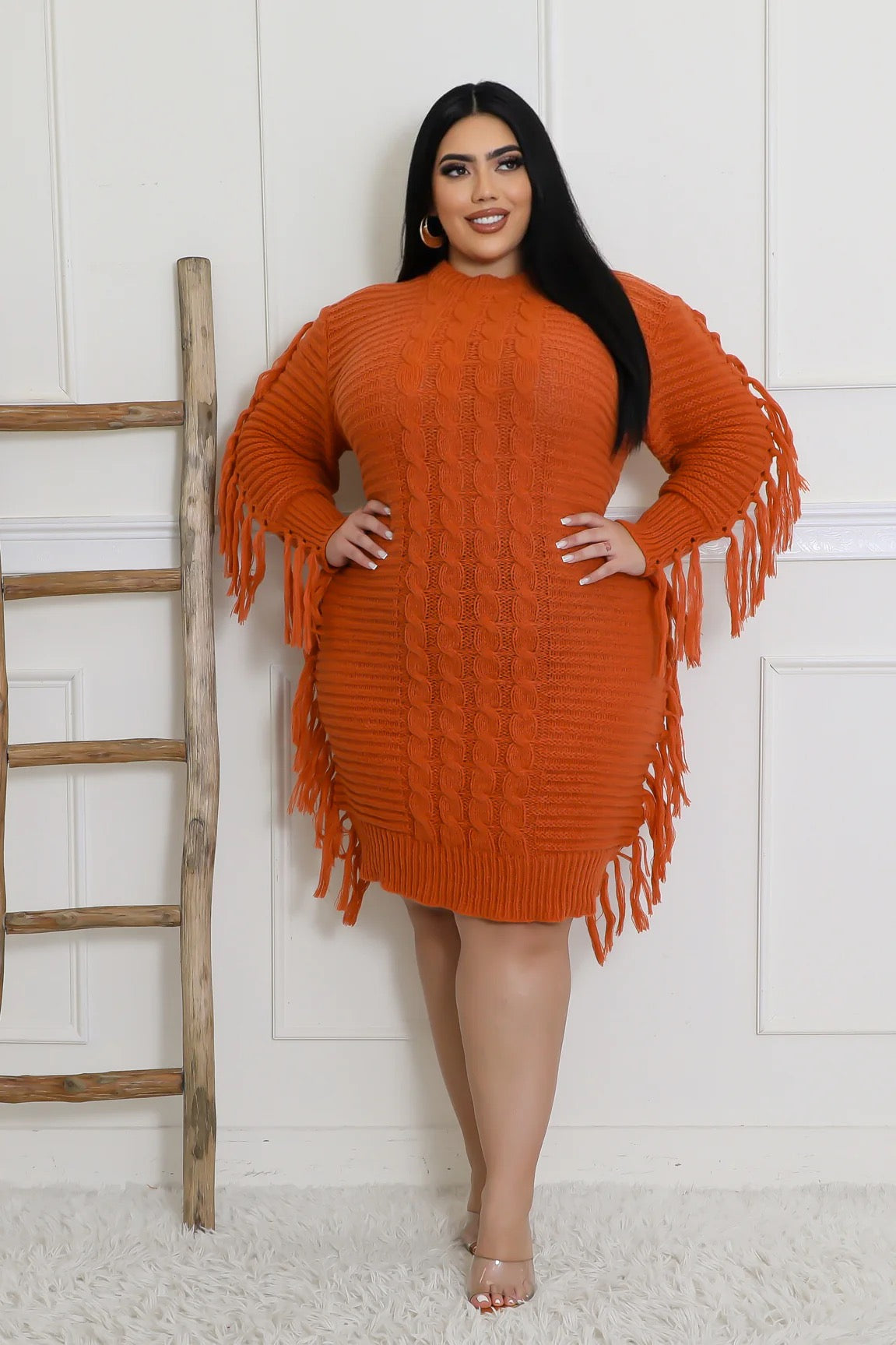 Rustic Sweater Dress Plus-Size