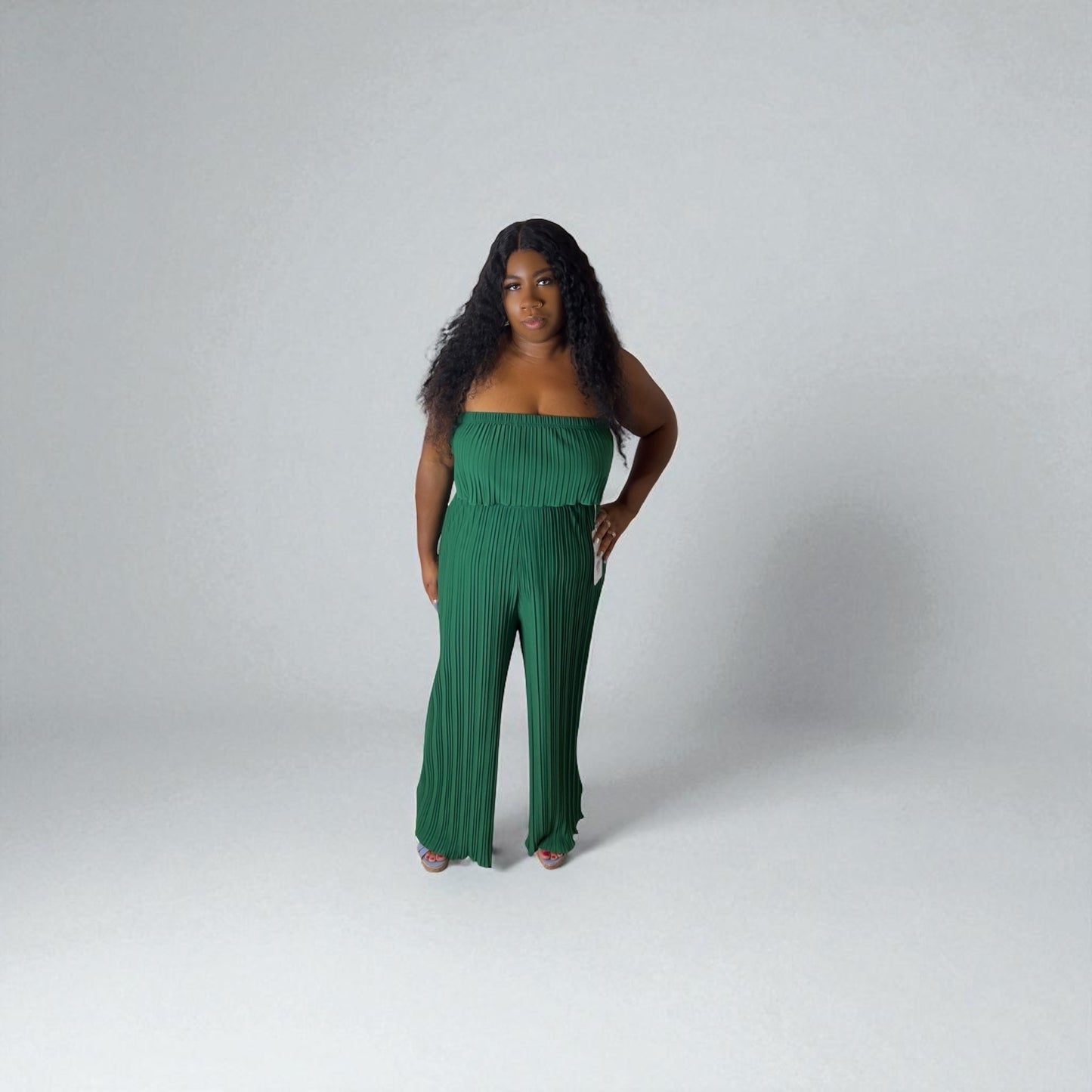 Sleeveless Pleated Jumpsuit