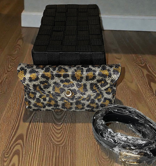 Rhinestone Belt Bag – Leopard Sparkle