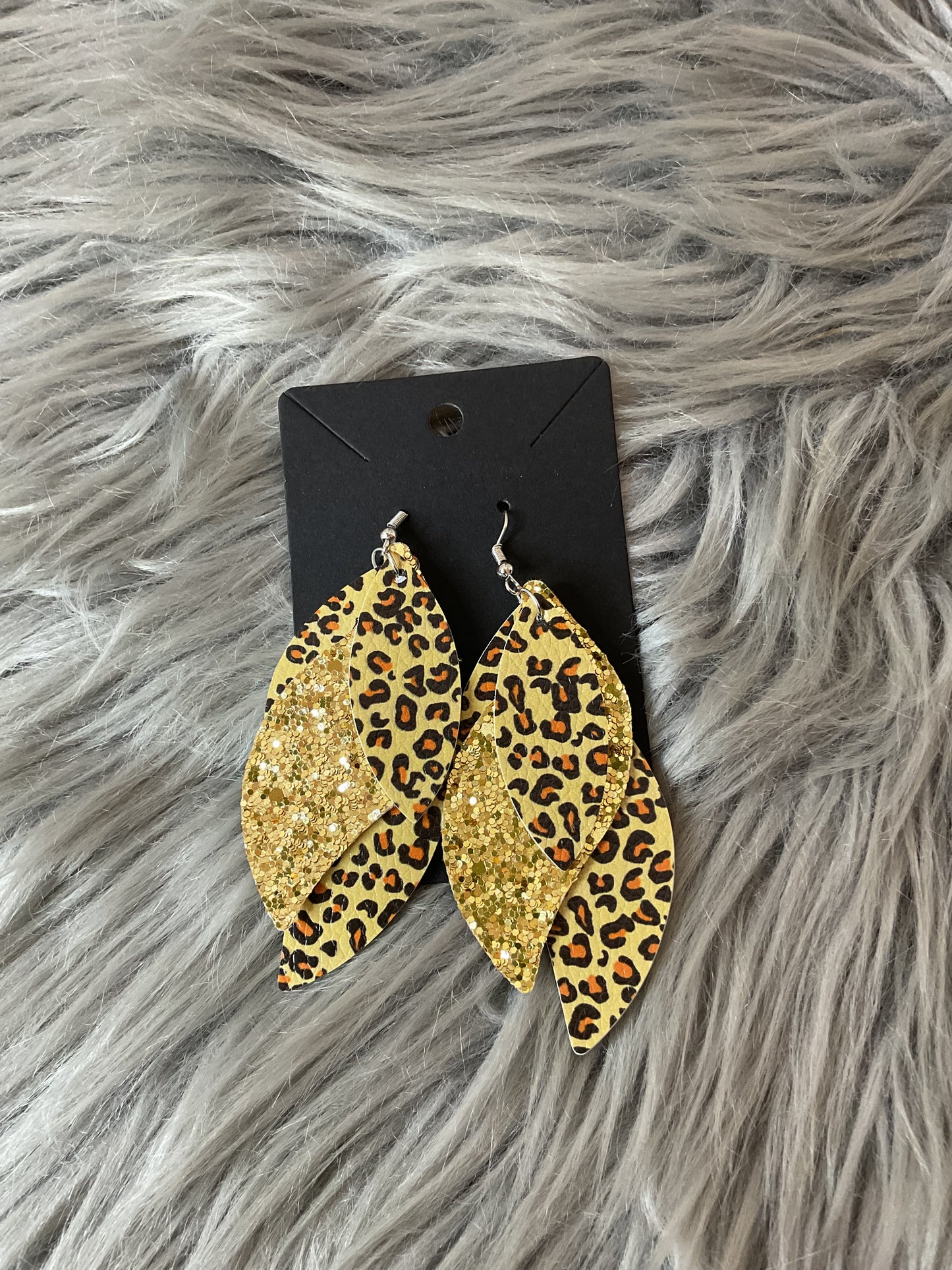 Glitter Cheetah Earrings