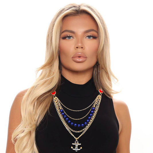 Nautical Necklace Set - Navy