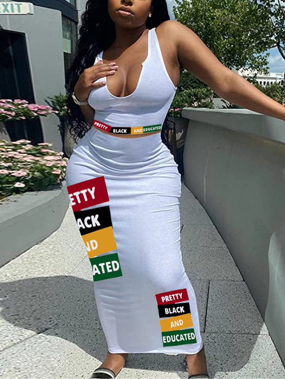 Pretty Educated Graphic 2-Piece Maxi Skirt Set