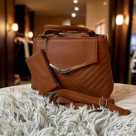 2pc Leather Tote Bag Set