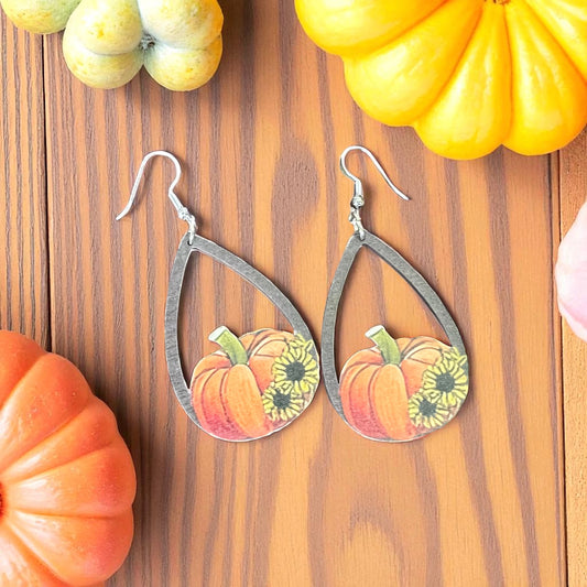 Teardrop Pumpkin Earrings