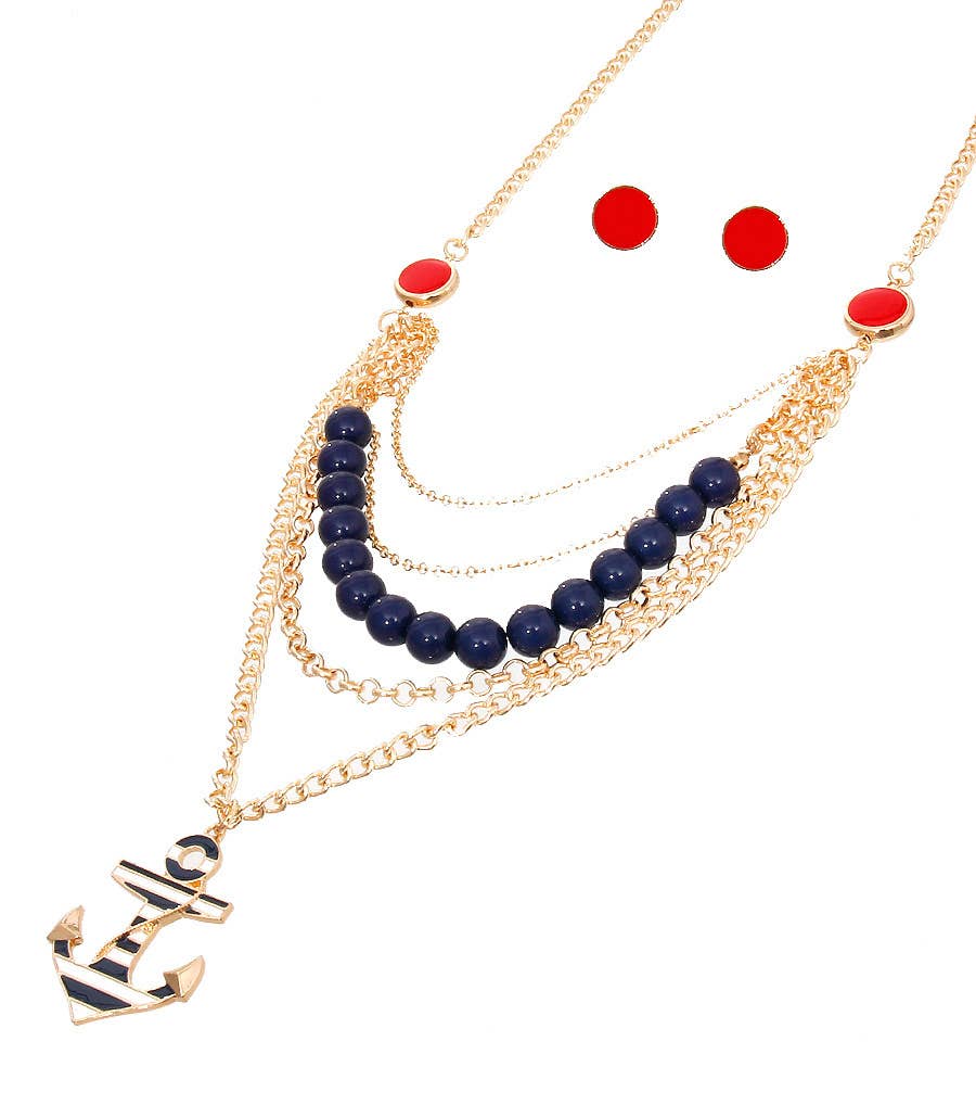 Nautical Necklace Set - Navy