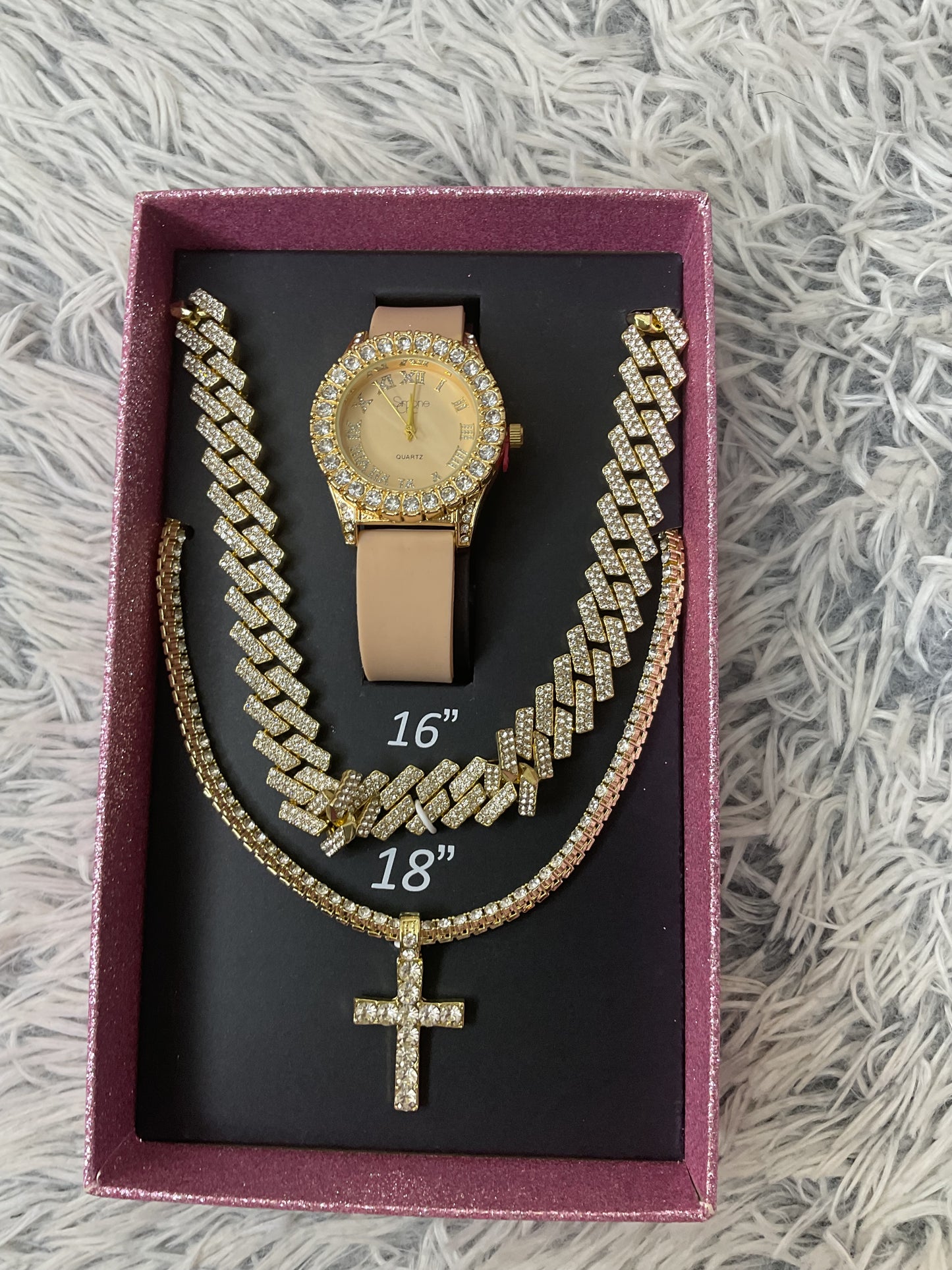 Bling Watch & Necklace Set