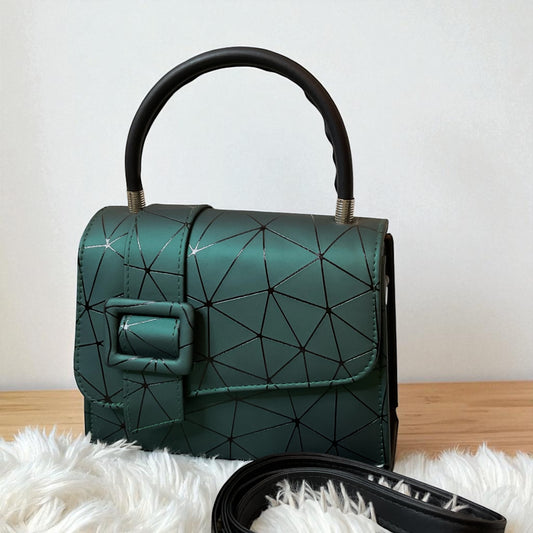 Green Geo Pattern Handbag