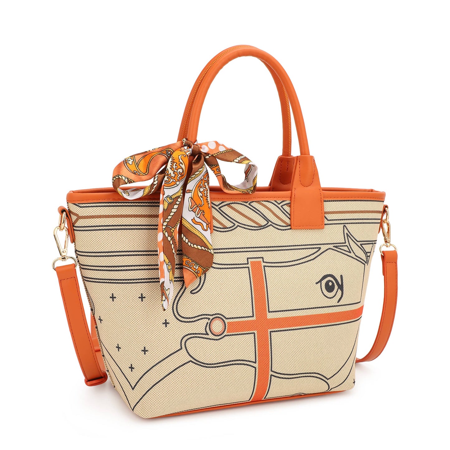 SHRIYA PRINTED TOTE BAG WITH TWILLY