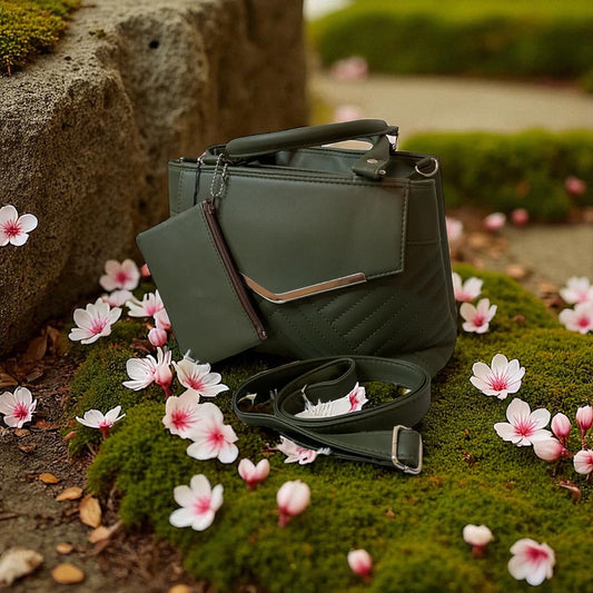 2pc Leather Tote Bag Set