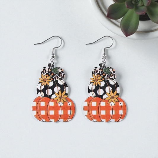 Pumpkin Acrylic Earrings