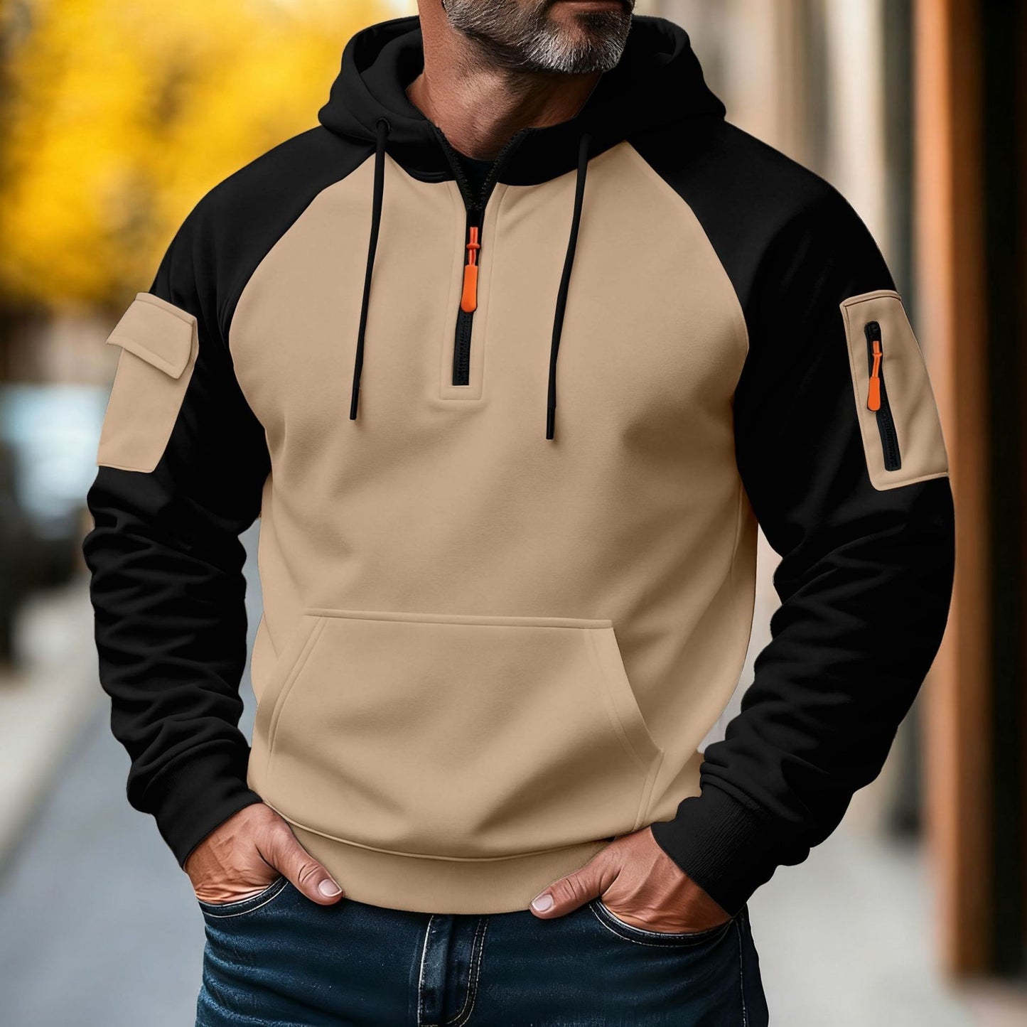 Zip Leisure Pullover Hoodie
