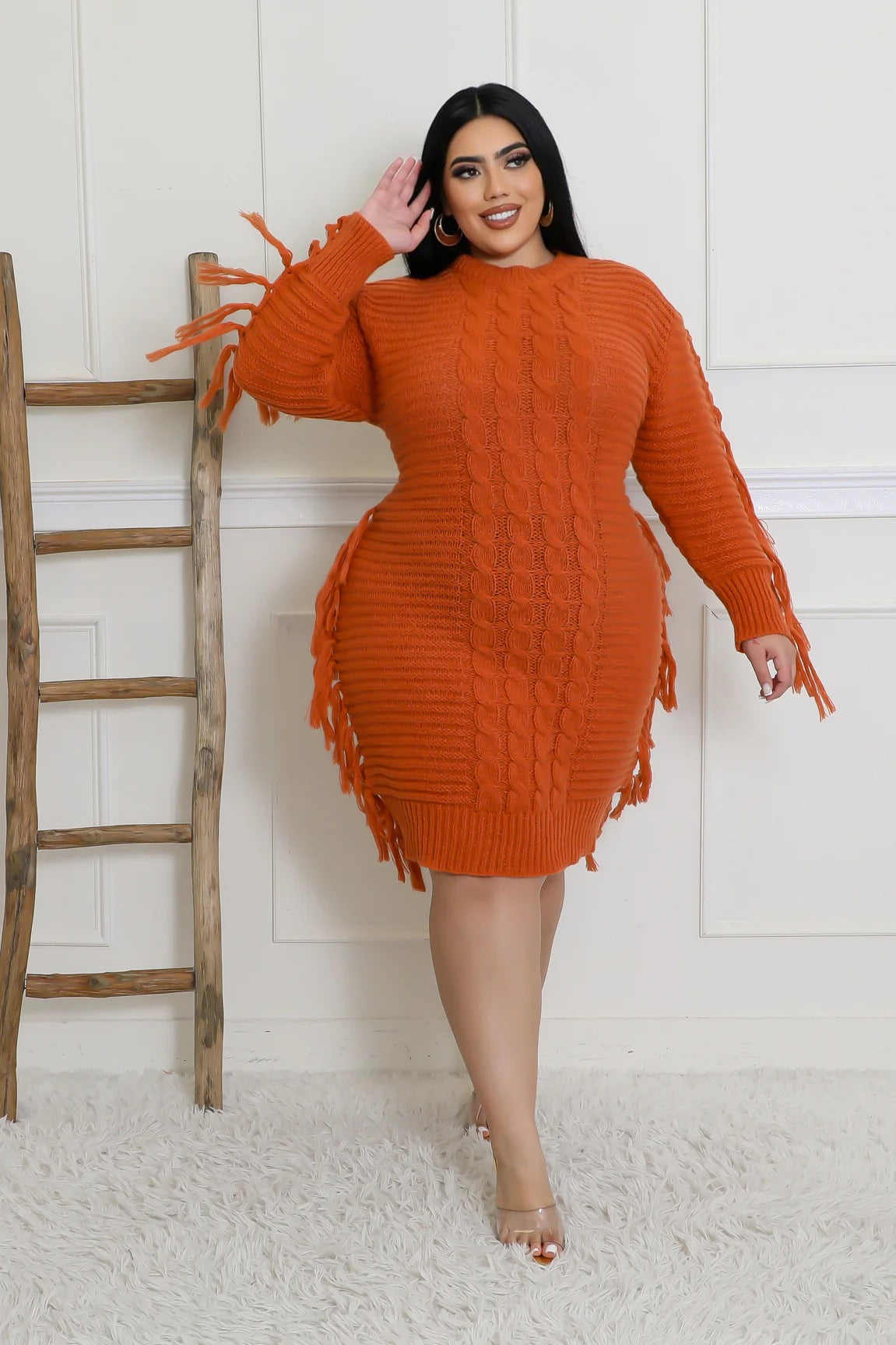 Rustic Sweater Dress Plus-Size