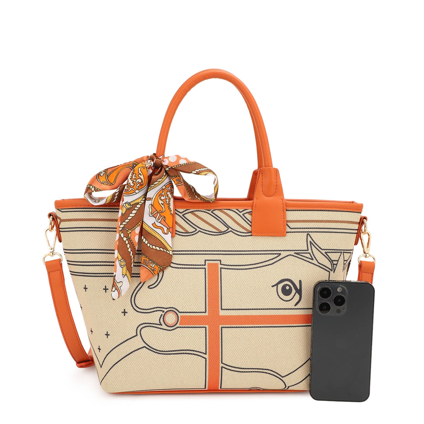 SHRIYA PRINTED TOTE BAG WITH TWILLY