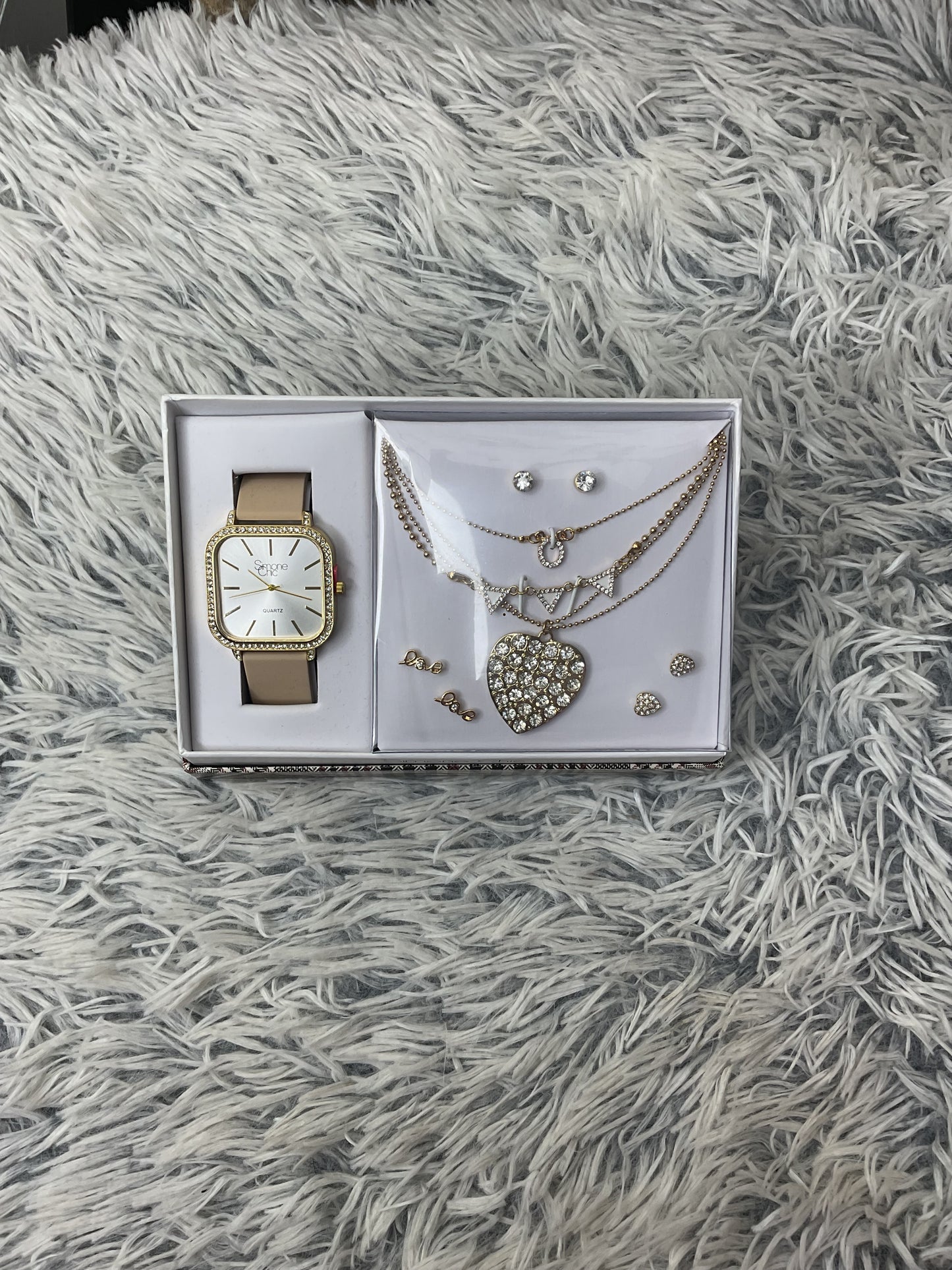 Gold Watch & Necklace Set