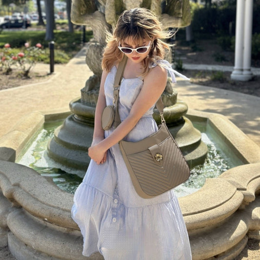 Catalina U shaped Crossbody Chevron w/Coin Pouch