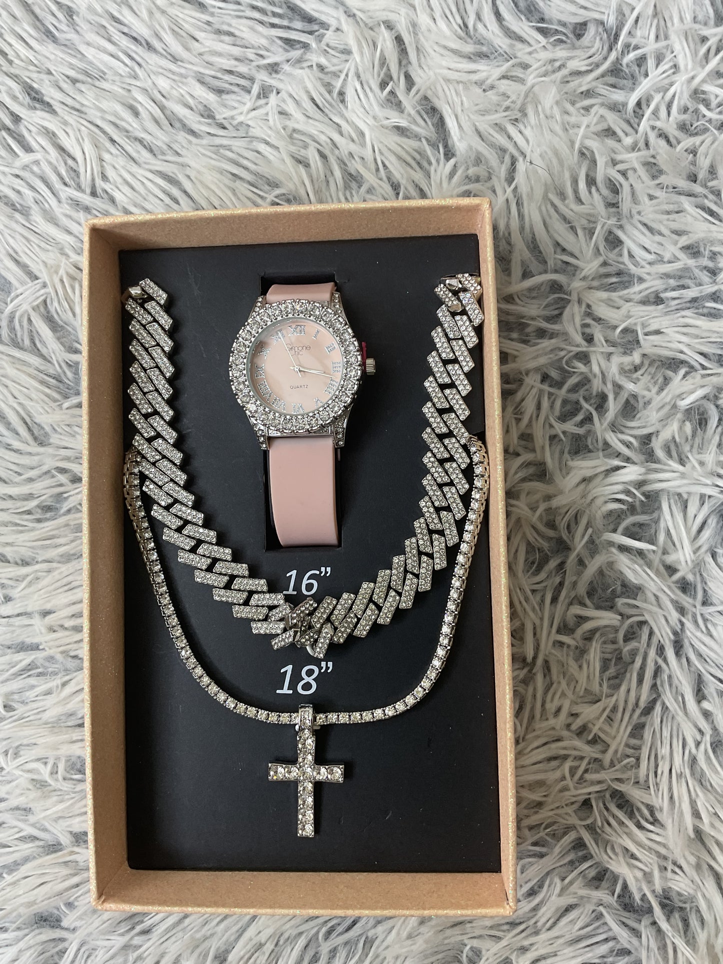 Bling Watch & Necklace Set