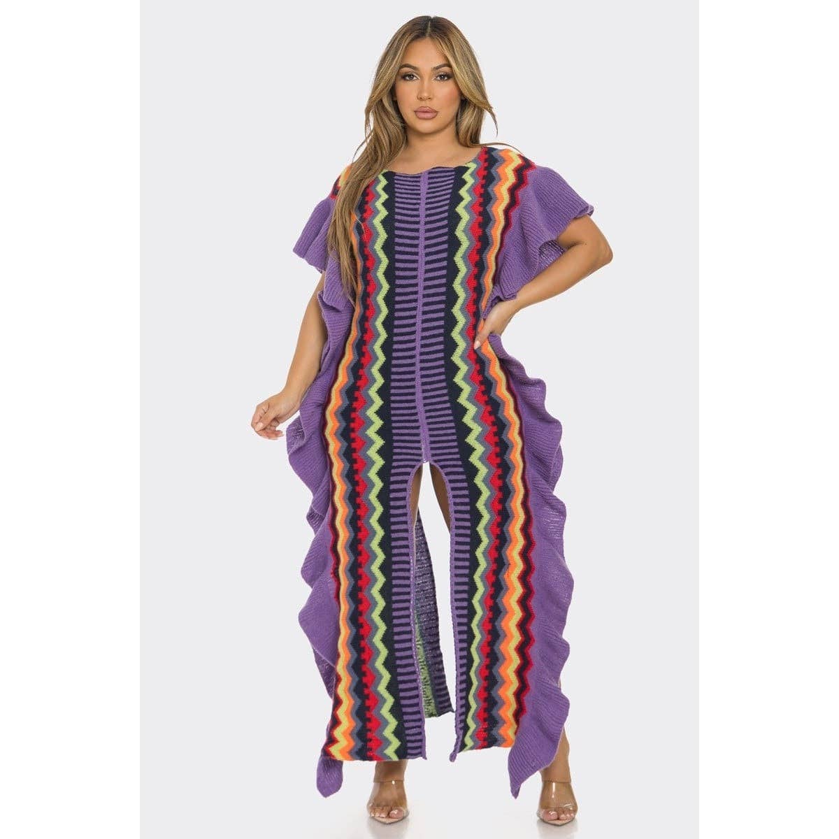 Riviera Ruffle Knit Split Dress