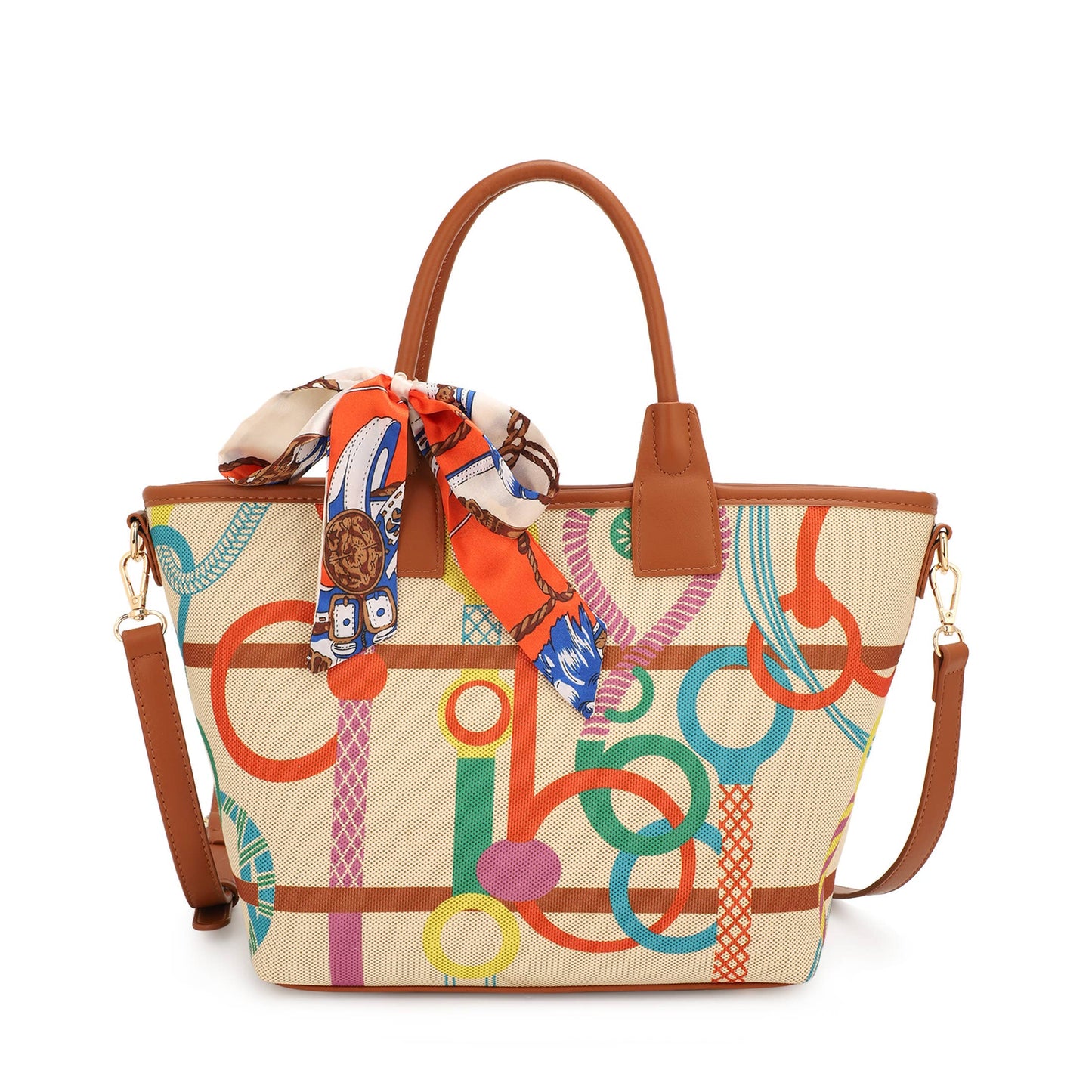 SHRIYA PRINTED TOTE BAG WITH TWILLY
