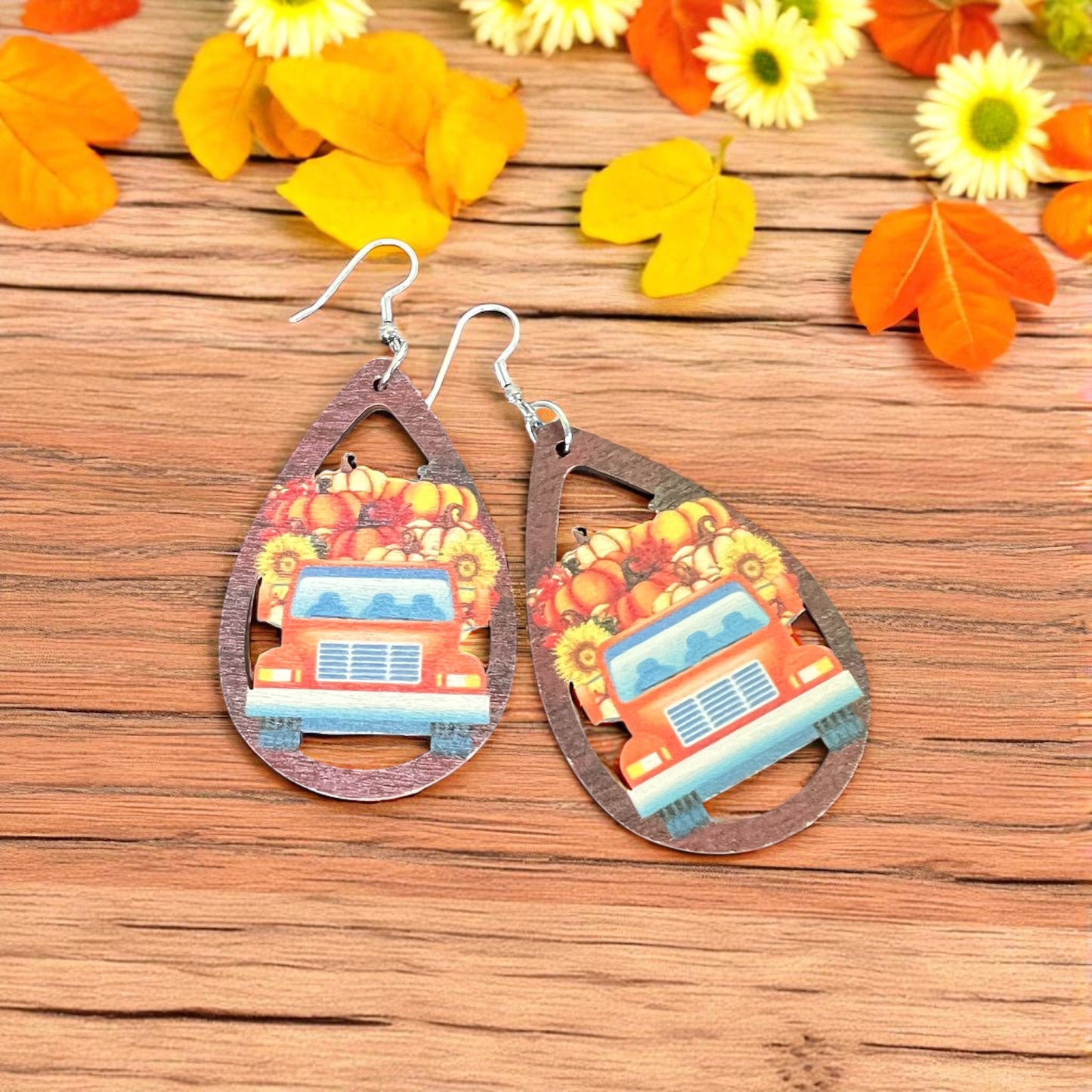 Pumpkin Truck Earrings