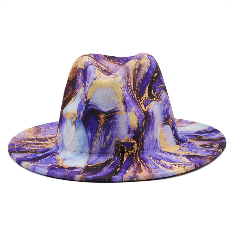 Women's Digital Printing Woolen Hat Top Hat