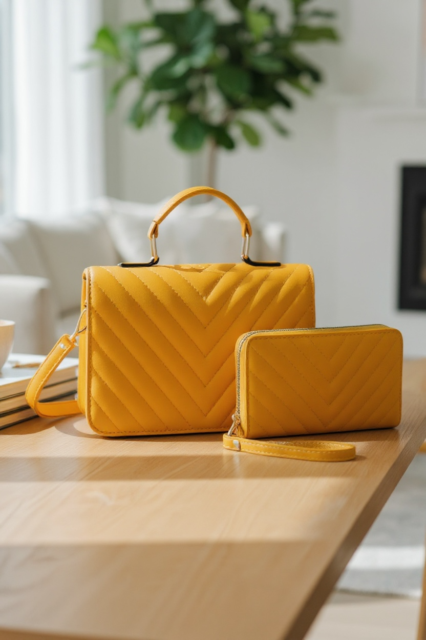 Satchel Bag With Wallet Set