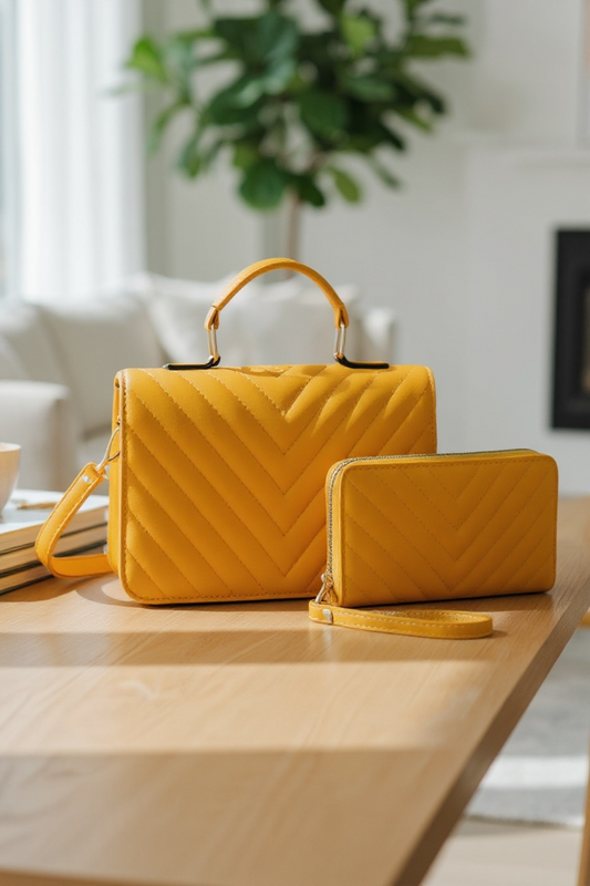 Satchel Bag With Wallet Set