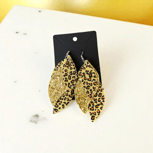 Glitter Cheetah Earrings