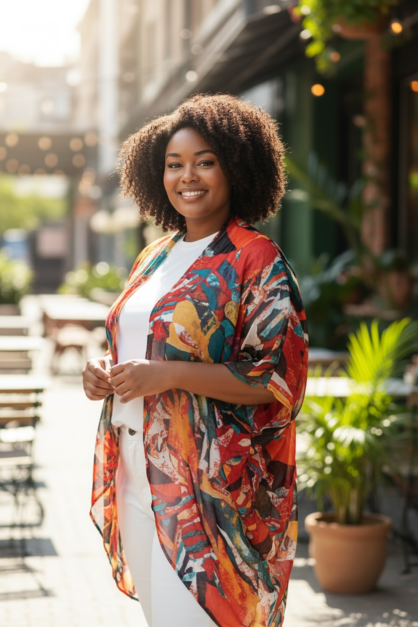 Plus Size Sheer Kamino