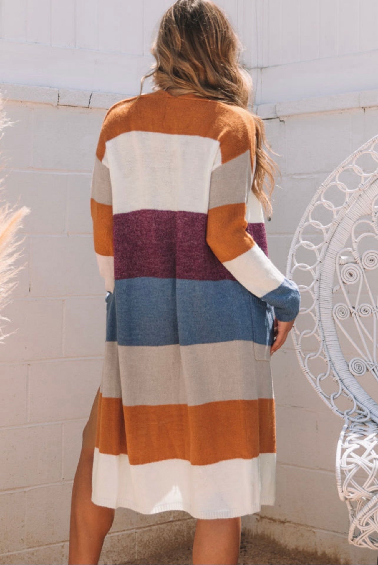 Hues Pocket Colorblock Cardigan