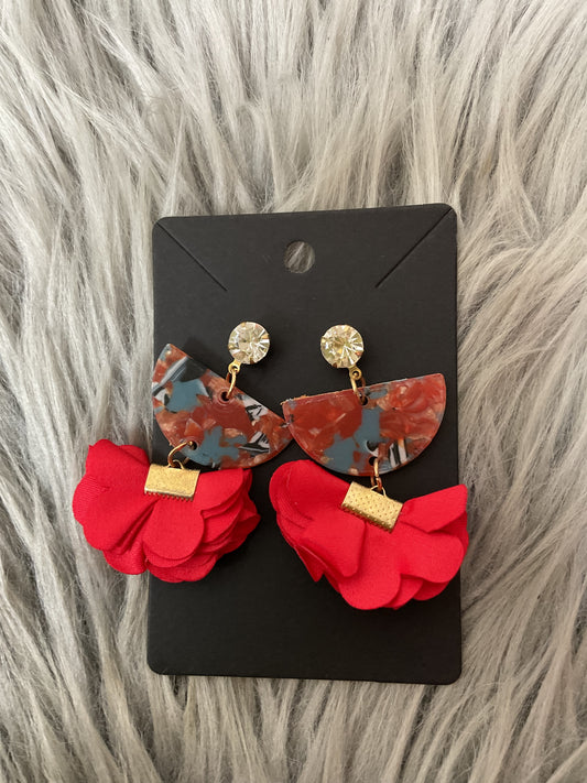 Red Pedal Earrings