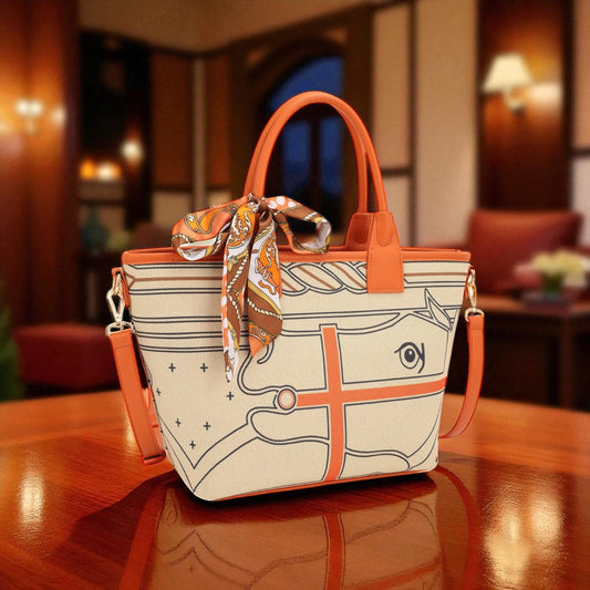 SHRIYA PRINTED TOTE BAG WITH TWILLY