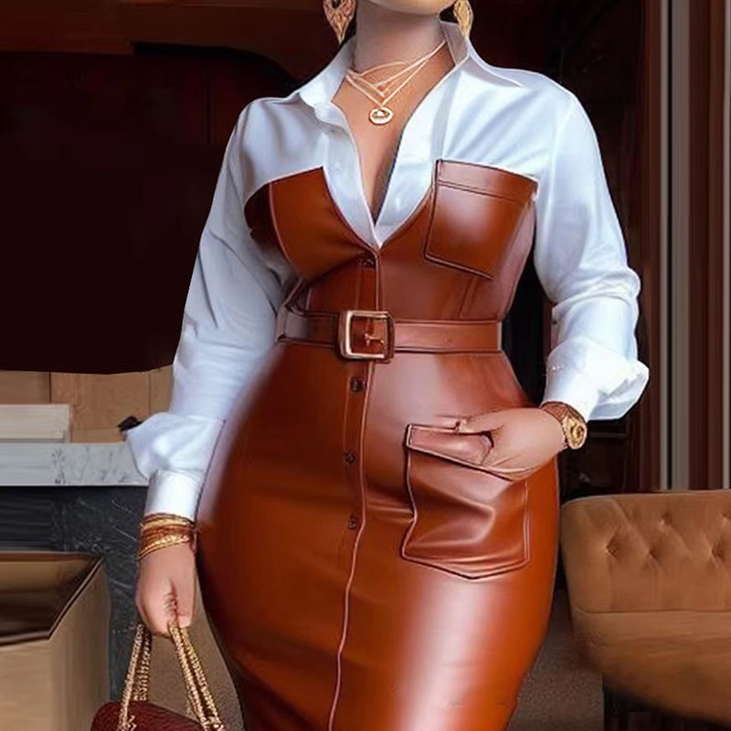 Bodycon Leather Midi Dress