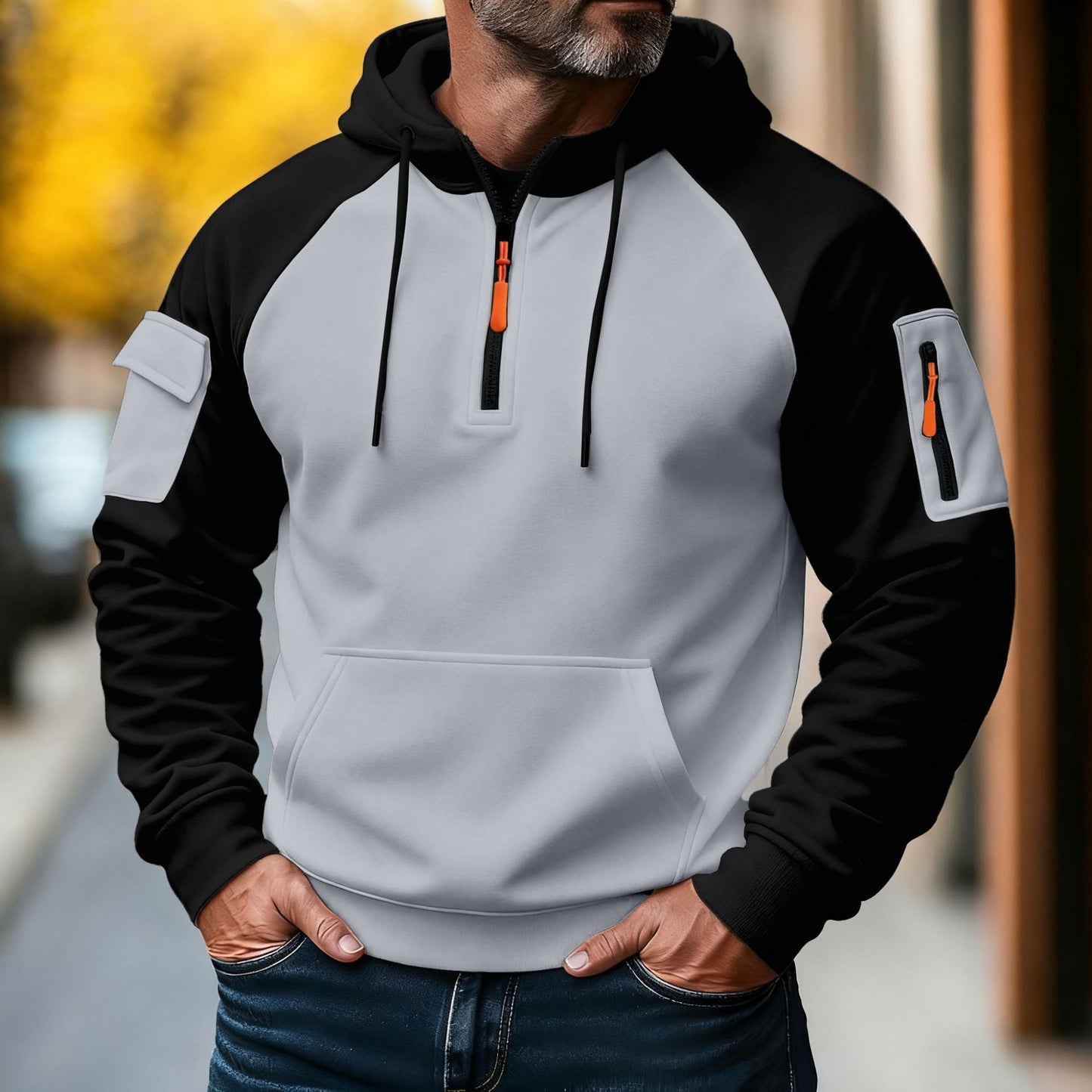 Zip Leisure Pullover Hoodie
