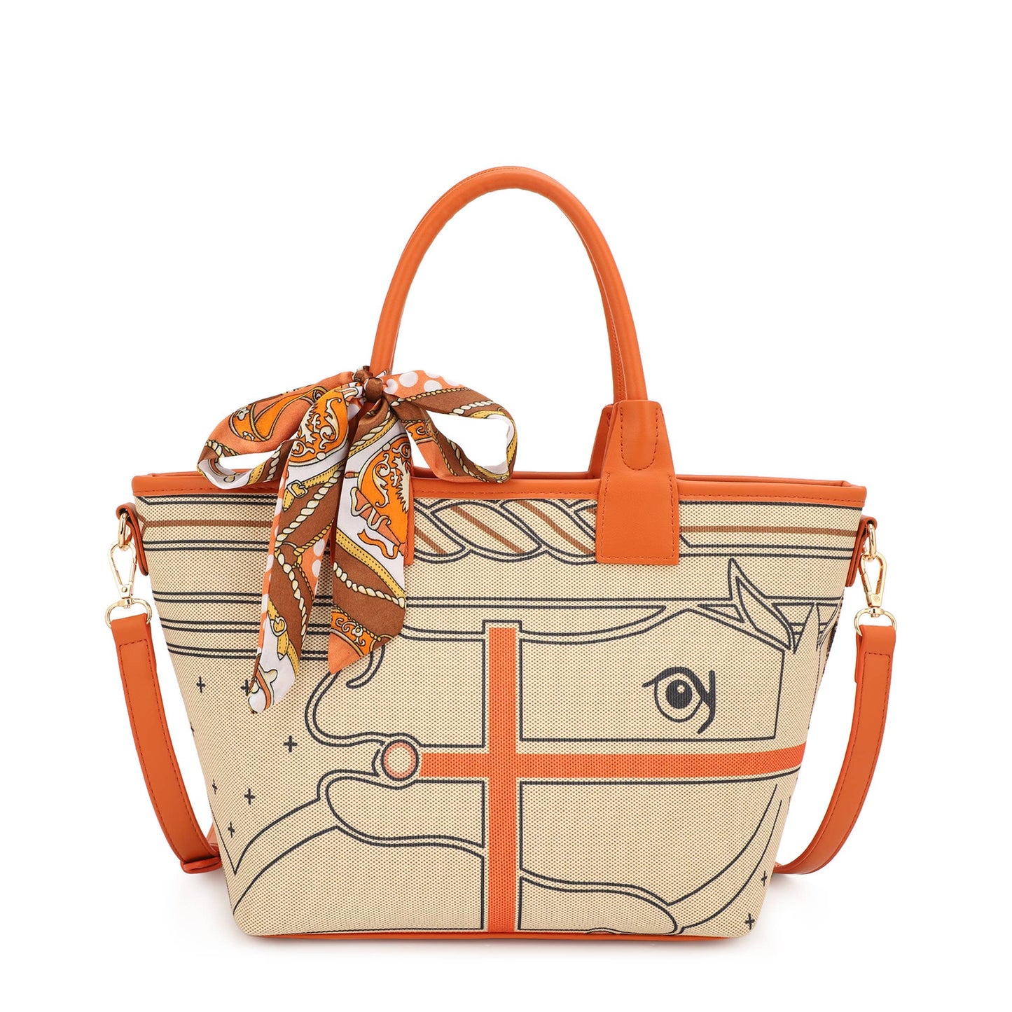 SHRIYA PRINTED TOTE BAG WITH TWILLY